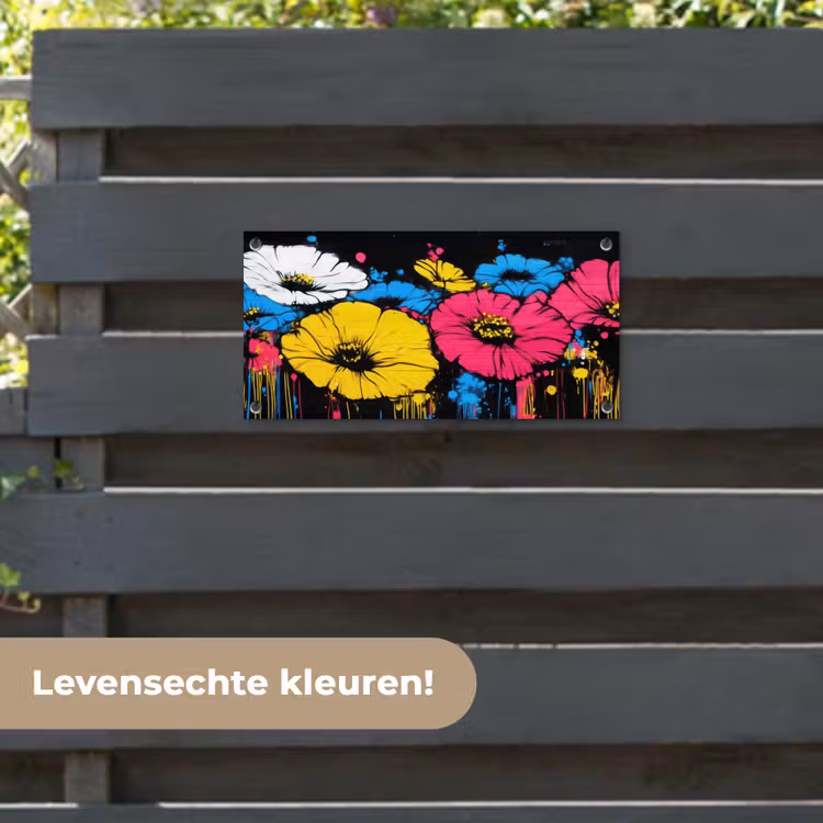 Tuinposter - Graffiti - Bloemen - Kleur — 6