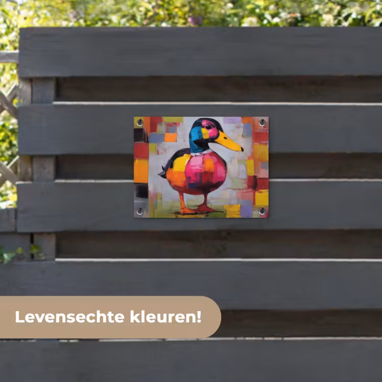 Tuinposter - Eend - Vlakken - Abstract - Kleurrijk — 6