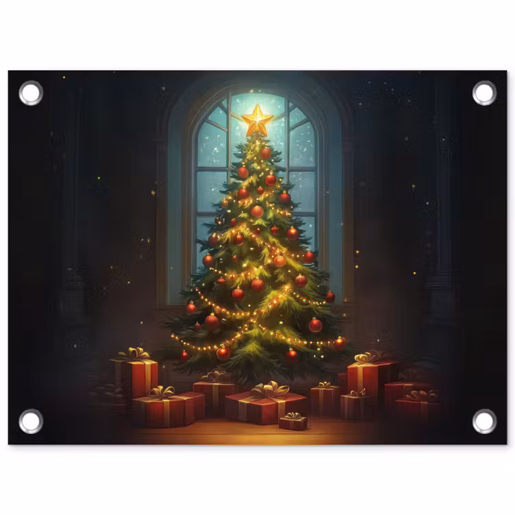 Tuinposter - Kerstboom - Cadeau - Kerst - Winter — 1