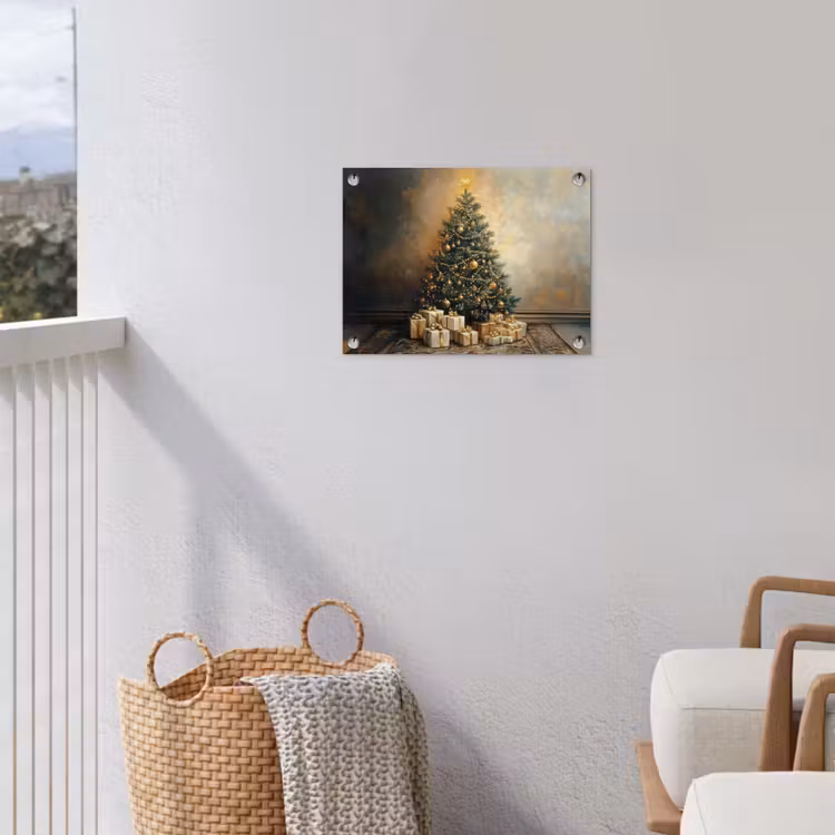 Tuinposter - Kerstboom - Cadeaus - Goud — 5