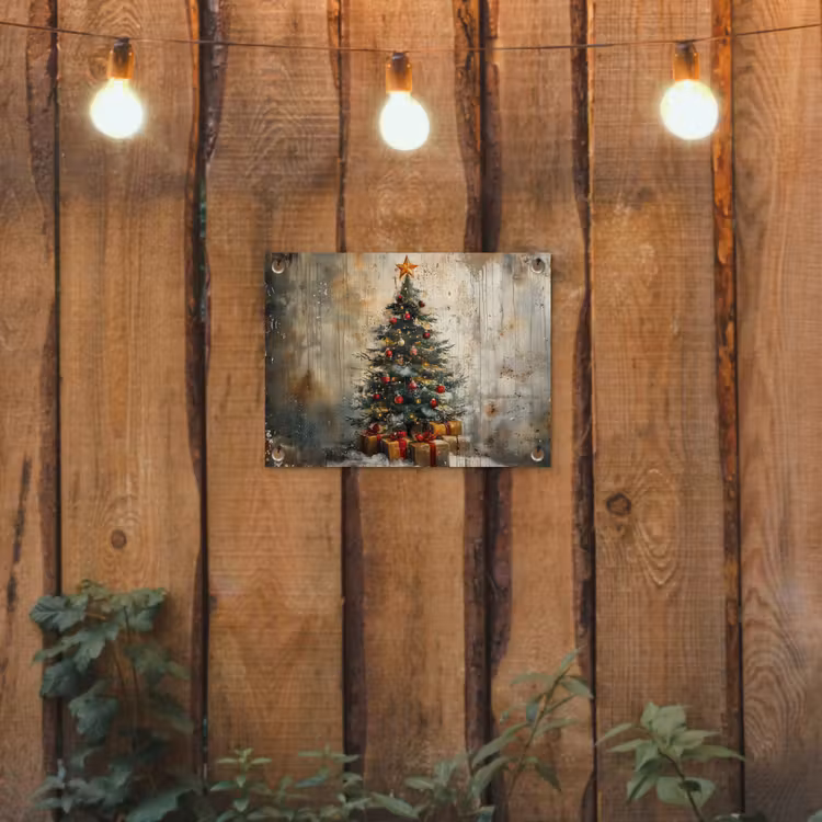 Tuinposter - Kerstboom - Vintage - Kerst - Cadeau — 3