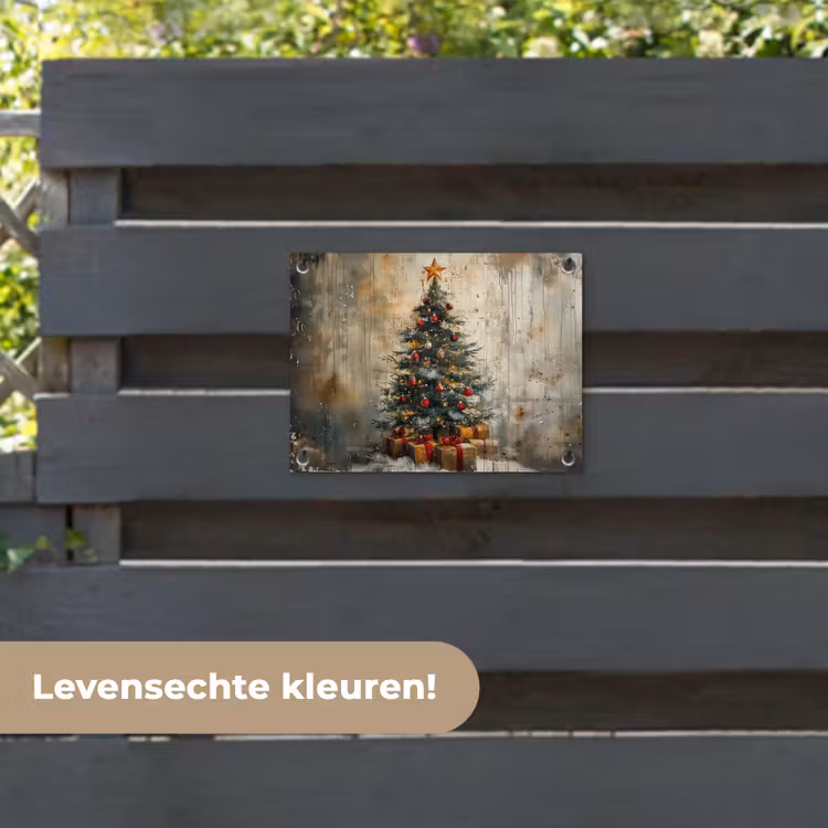 Tuinposter - Kerstboom - Vintage - Kerst - Cadeau — 6