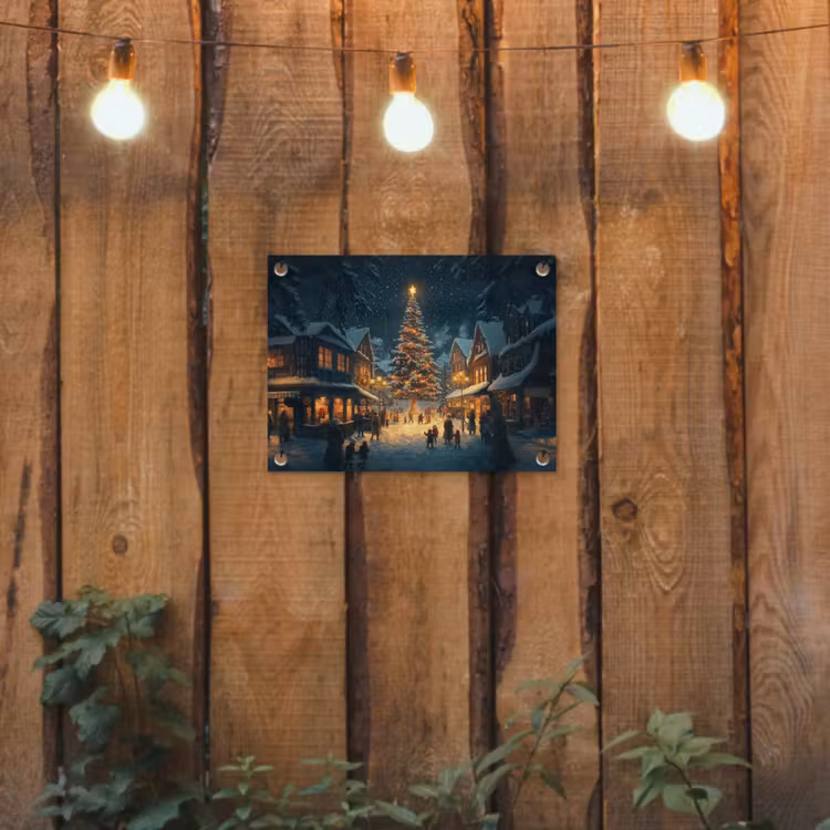 Tuinposter - Kerstfeest - Dorp - Donker — 3