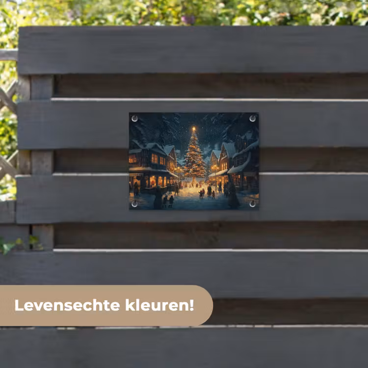 Tuinposter - Kerstfeest - Dorp - Donker — 6