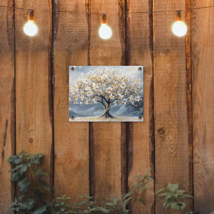 Tuinposter - Boom - Winter - Levensboom - Modern - Goud — 3