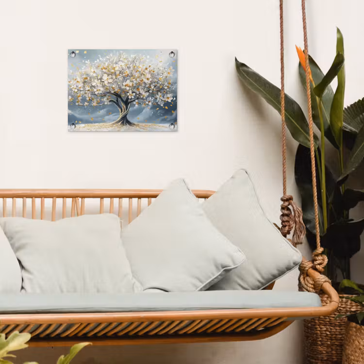 Tuinposter - Boom - Winter - Levensboom - Modern - Goud — 4