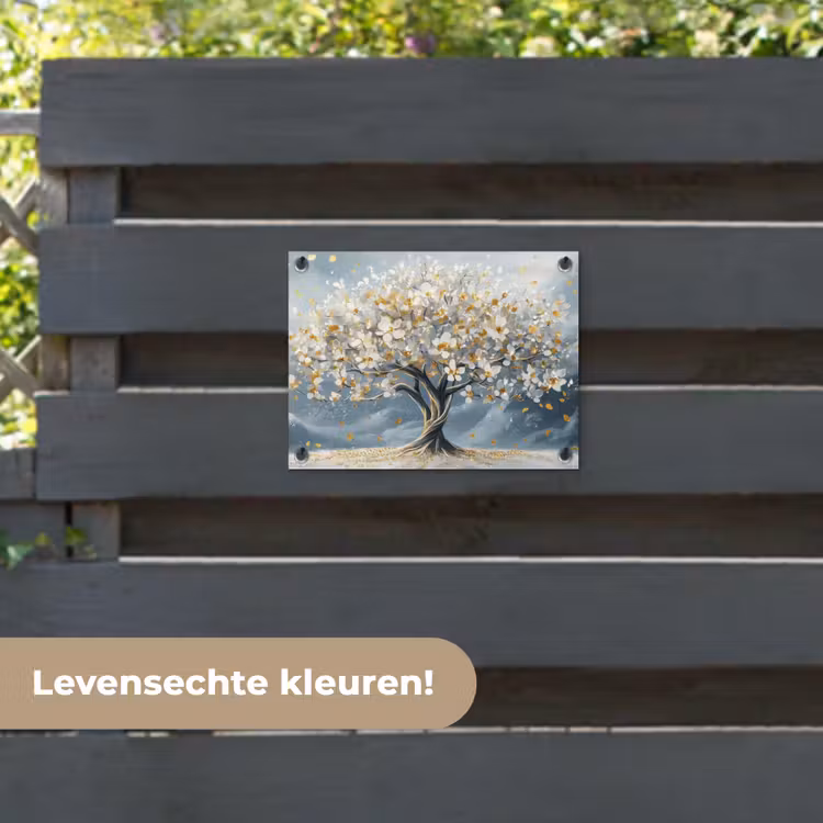 Tuinposter - Boom - Winter - Levensboom - Modern - Goud — 6