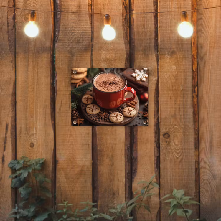 Tuinposter - Chocolademelk - Mok - Winter - Kerst - Gezelligheid — 3
