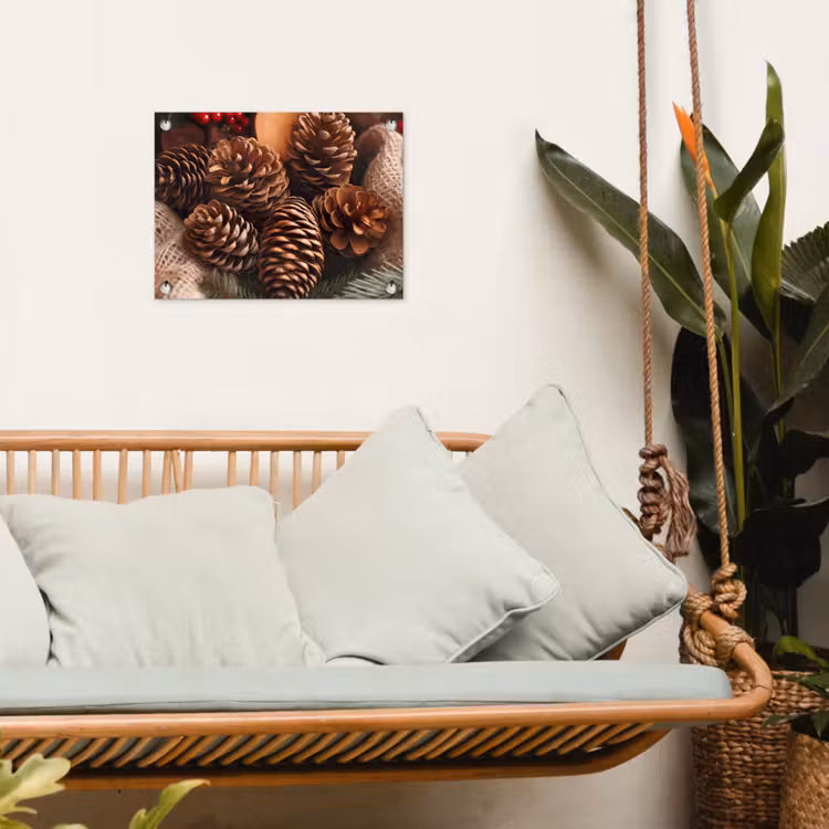 Tuinposter - Dennenappels - Boom - Winter - Natuur - Bruin — 4