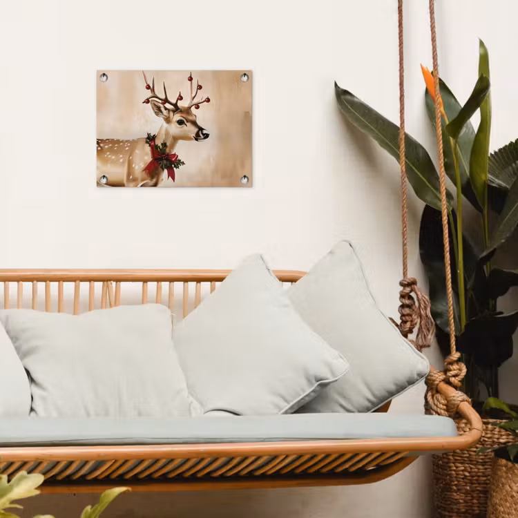 Tuinposter - Gewei - Kerst - Rendier - Rood — 4