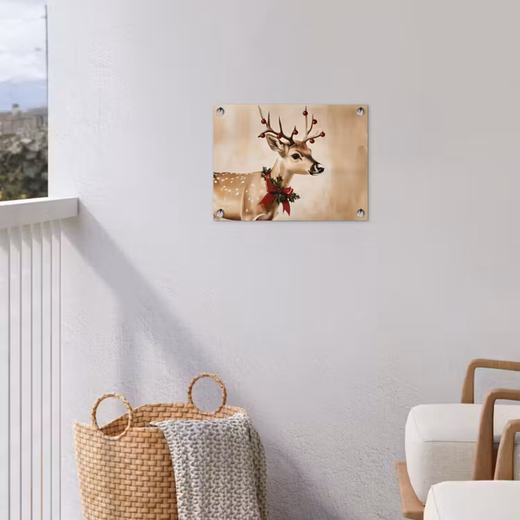 Tuinposter - Gewei - Kerst - Rendier - Rood — 5