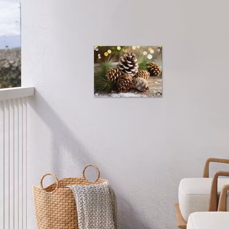 Tuinposter - Dennenappels - Kerstsfeer - Bruin - Groen — 5