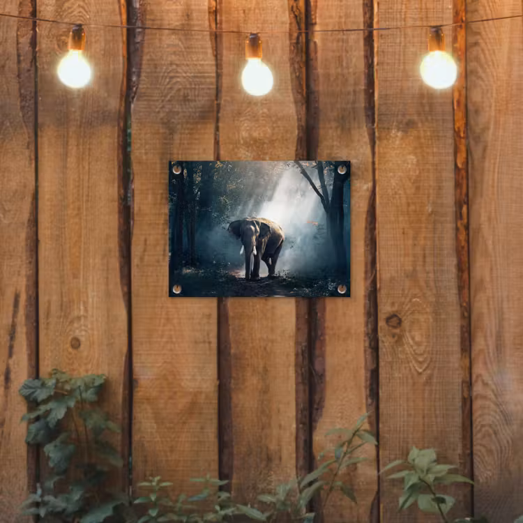 Tuinposter - Olifant - Dieren - Licht - Bos - Natuur - Wilde dieren — 2