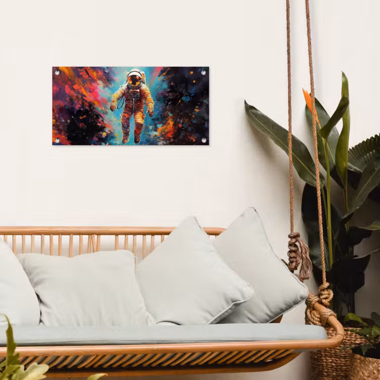 Tuinposter - Astronaut - Graffiti - Ruimte - Neon — 4