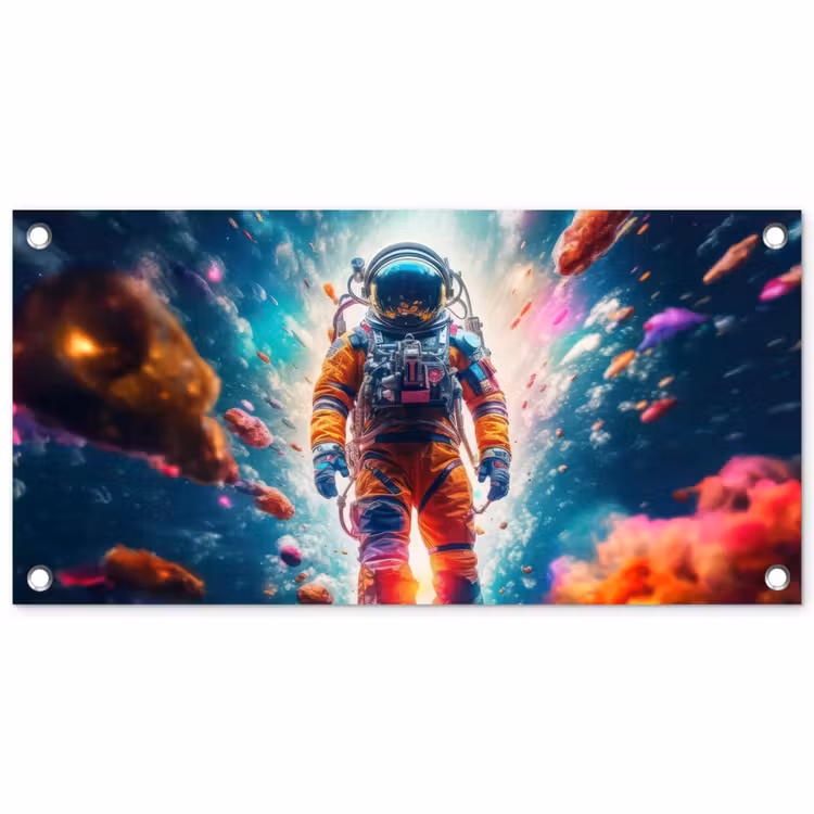 Tuinposter - Astronaut - Neon - Meteoriet - Neon — 1