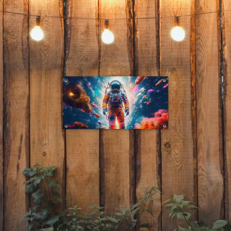 Tuinposter - Astronaut - Neon - Meteoriet - Neon — 3