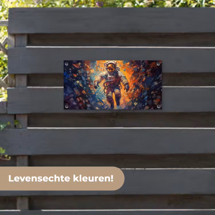 Tuinposter - Astronaut - Neon - Oranje - Ruimte — 6