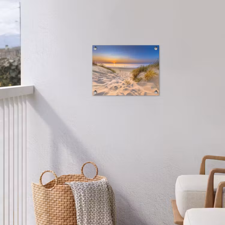 Tuinposter - Duin - Zonsondergang - Horizon - Strand - Gras — 5