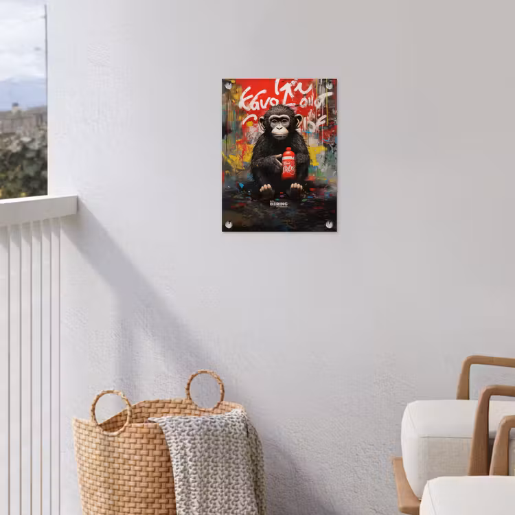 Tuinposter - Chimpansee voor graffiti muur — 5