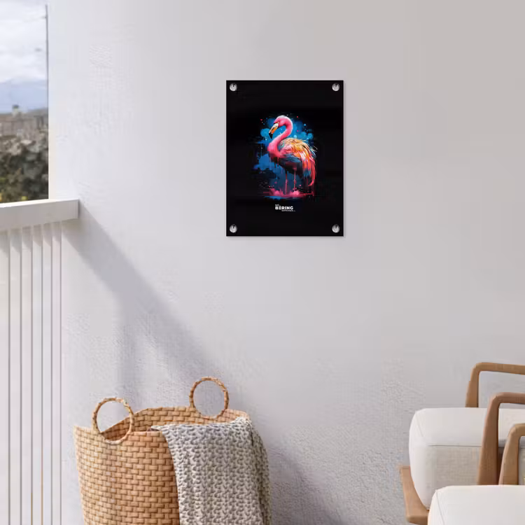 Tuinposter - Gekleurde flamingo voor een verfexplosie — 5