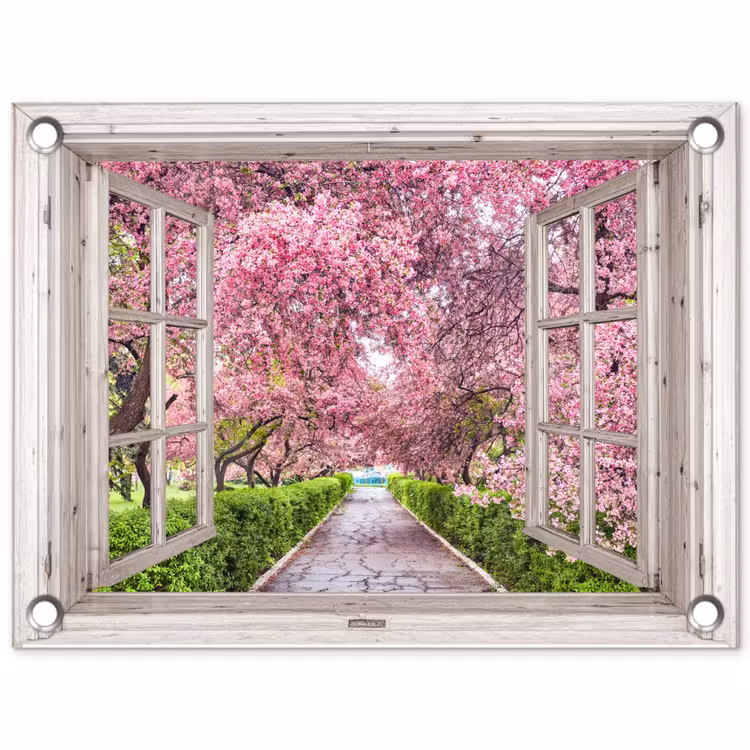 Tuinposter - Japans - Sakura - Bloesem - Boom - Bloesem takken - Doorkijk — 1