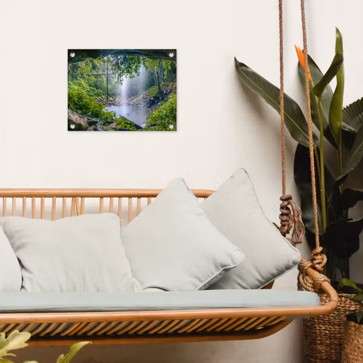 Tuinposter - Jungle - Regenwoud - Water - Waterval - Planten — 4
