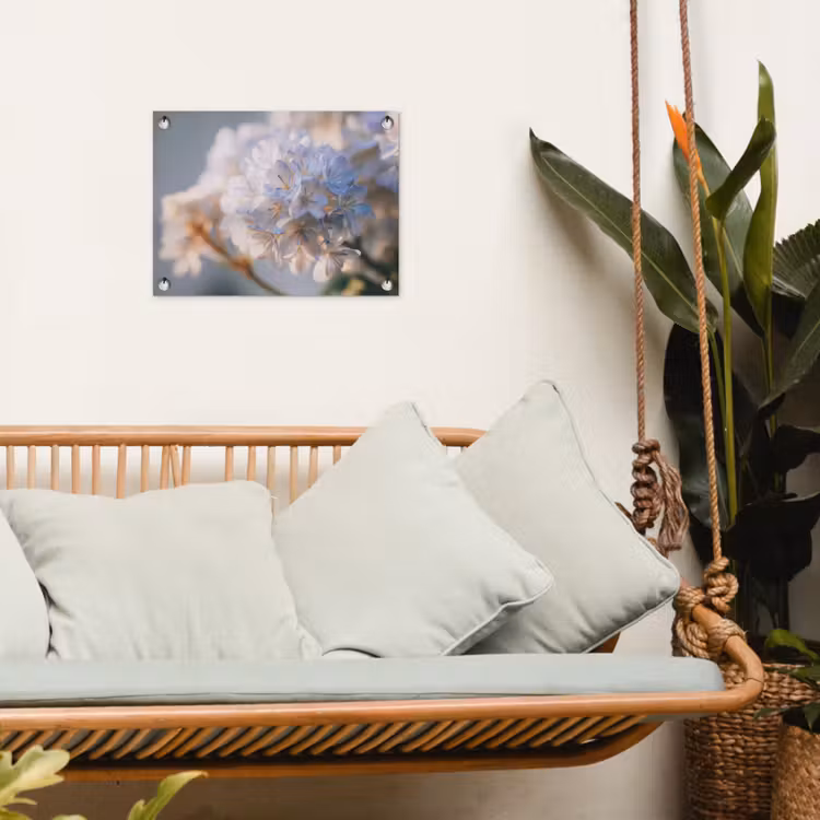 Tuinposter - Bloemen - Lichtblauw - Wazig - Trosje — 4