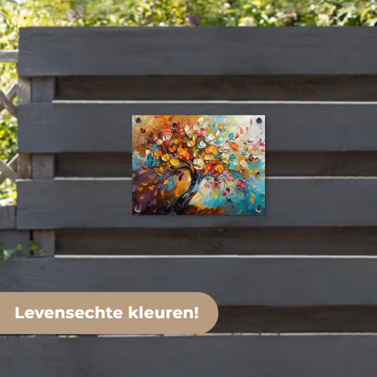 Tuinposter - Boom - Abstract - Kleurrijk - Bloemen — 6