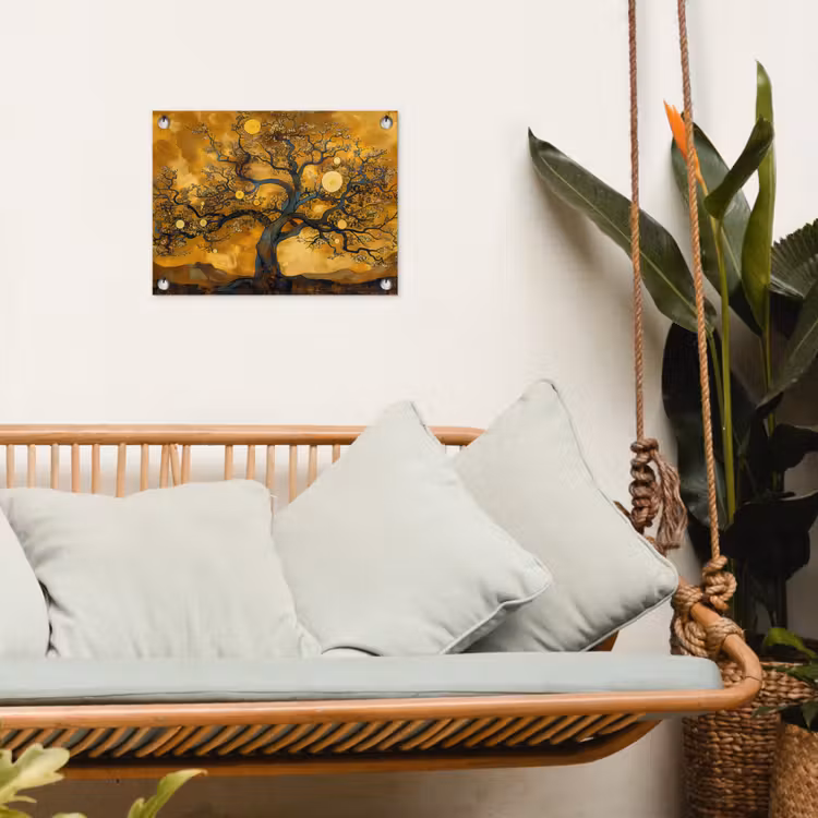 Tuinposter - Boom - Levensboom - Abstract - Goud — 4