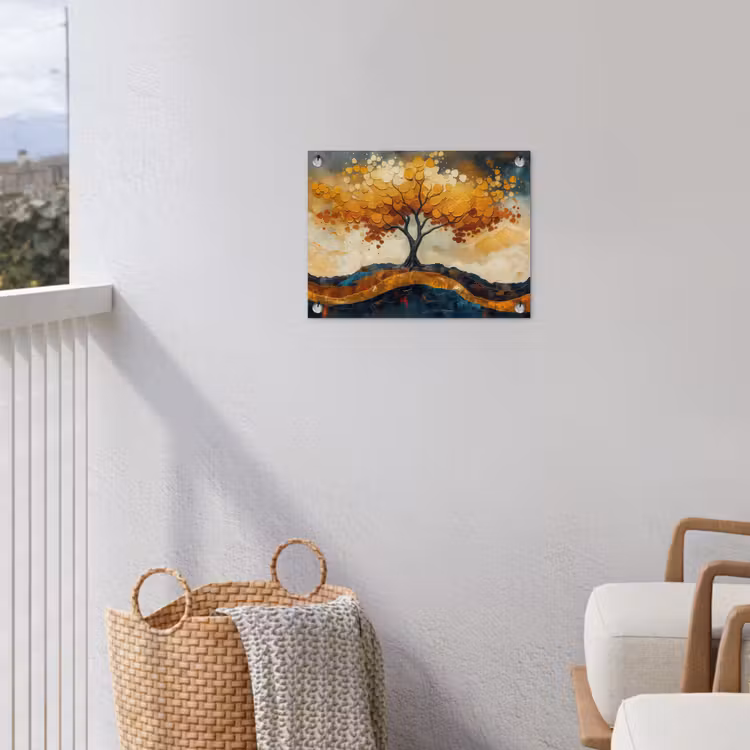 Tuinposter - Boom - Natuur - Goud - Modern — 5