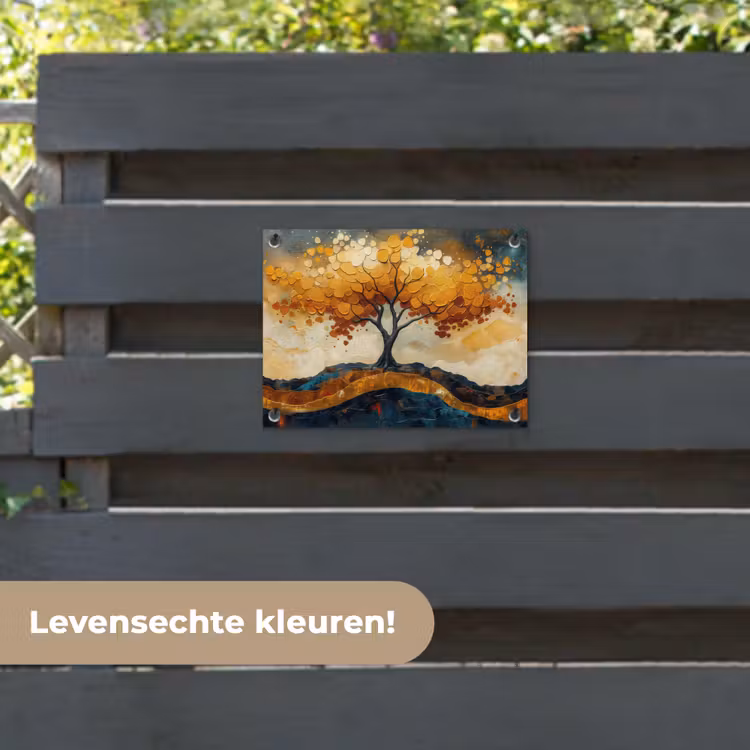 Tuinposter - Boom - Natuur - Goud - Modern — 6