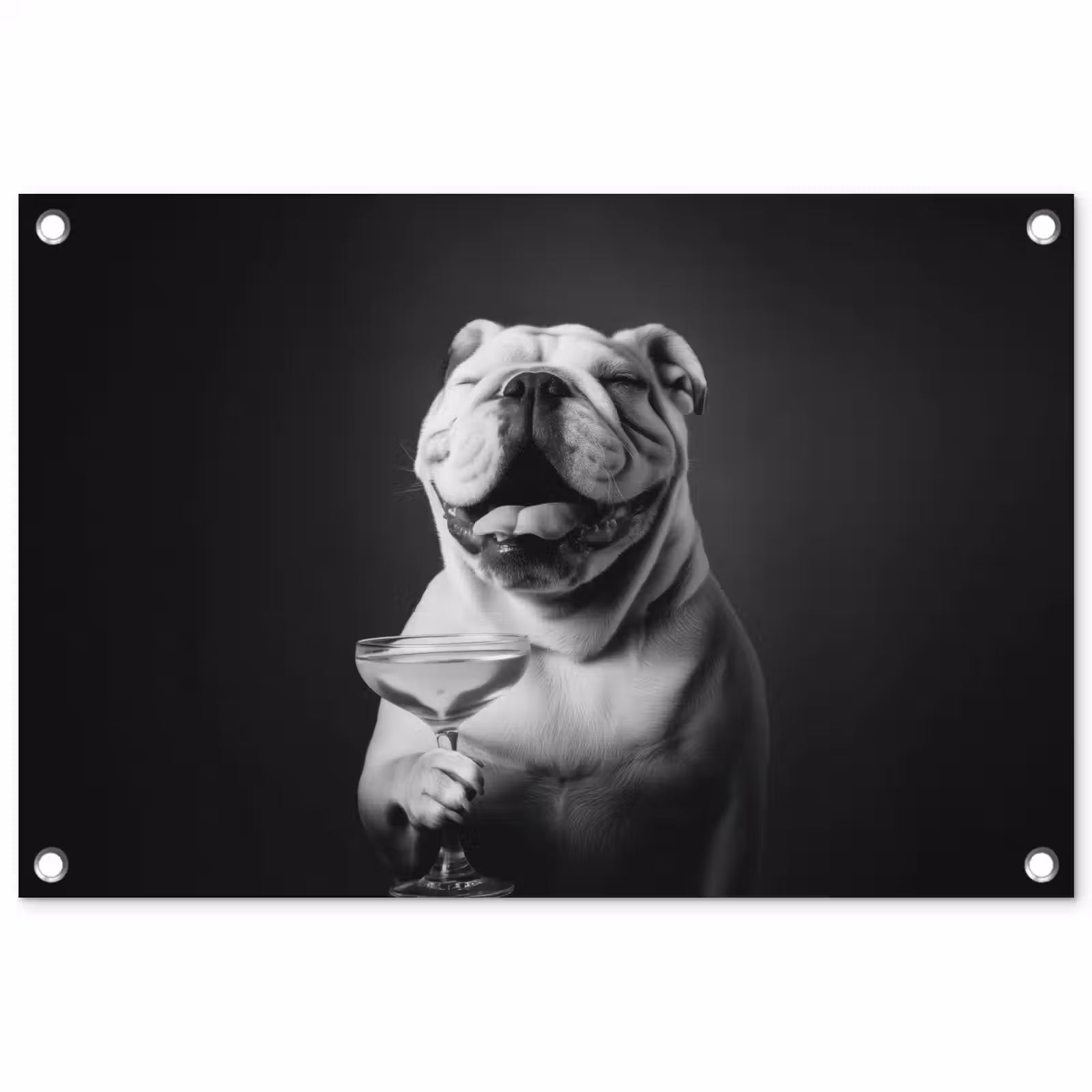 Tuinposter - Buldog - Hond - Glas — 1