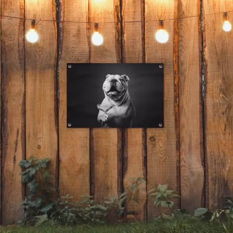 Tuinposter - Buldog - Hond - Glas — 2