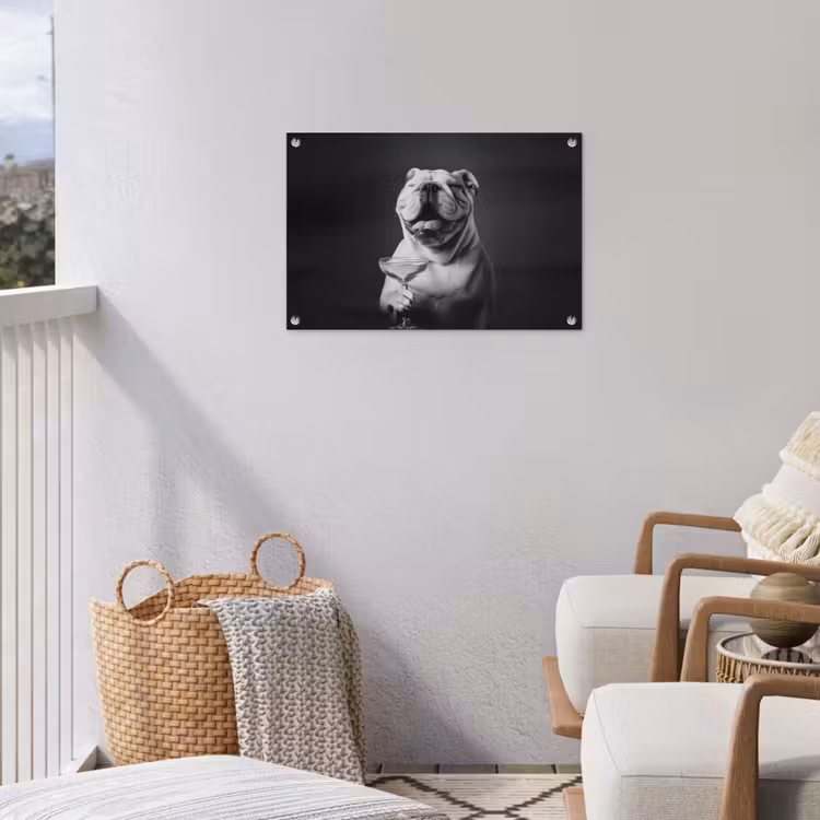 Tuinposter - Buldog - Hond - Glas — 5