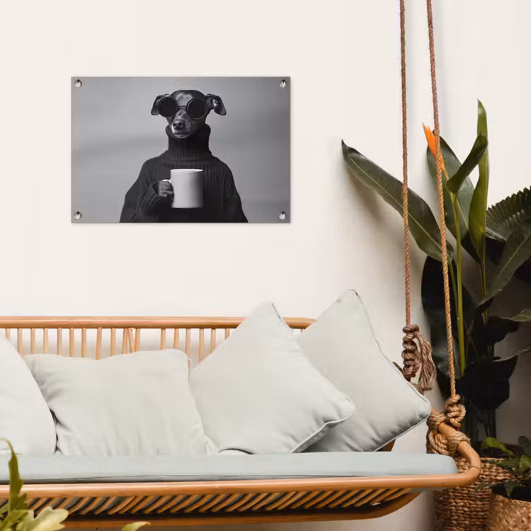 Tuinposter - Coltrui - Hond - Bril - Mok — 4