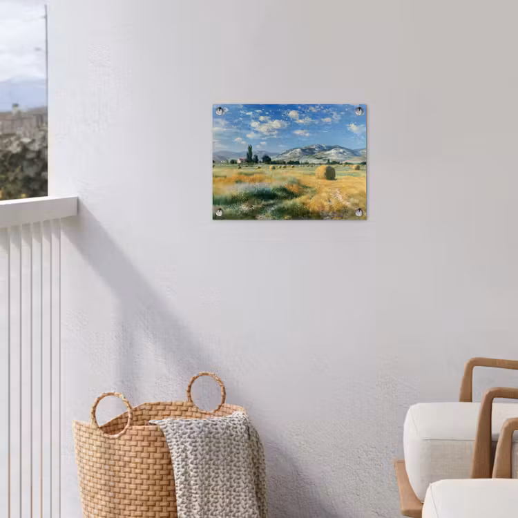 Tuinposter - Landschap - Strobalen - Bergen - Wolken — 5
