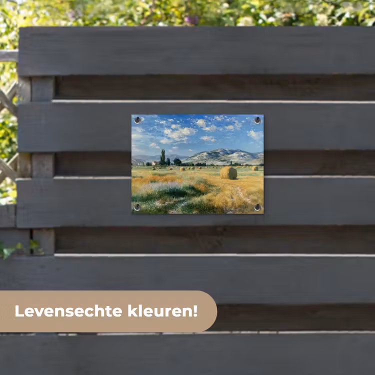 Tuinposter - Landschap - Strobalen - Bergen - Wolken — 6