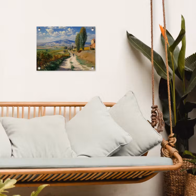 Tuinposter - Mensen - Wandelen - Zandpad - Velden — 4