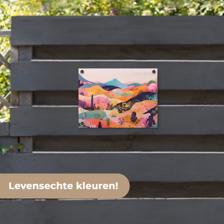 Tuinposter - Golvende heuvels - Abstracte planten - Dromerig — 6