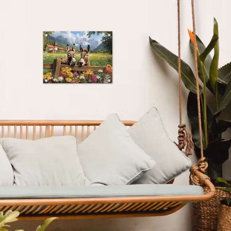 Tuinposter - Ezels - Bloemen - Zomers — 4