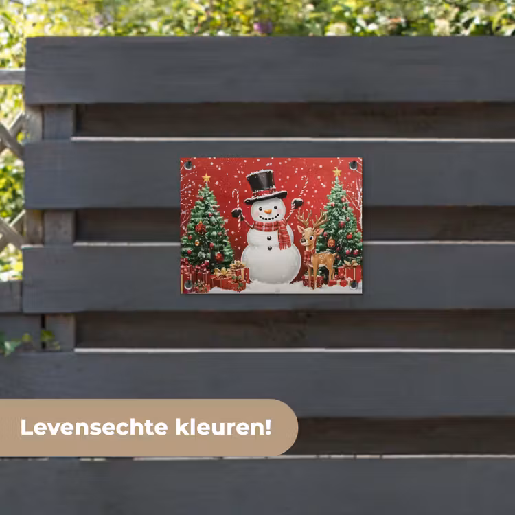 Tuinposter - Feestvreugde - Winterbos - Kleurrijk — 6