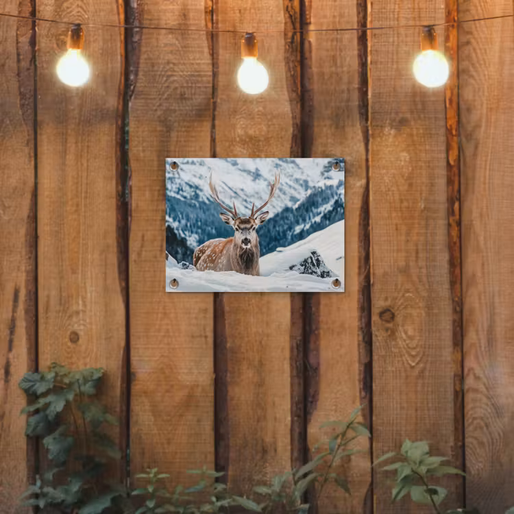 Tuinposter - Hert - Landschap - Winter - Natuur - Dieren - Bergen — 2