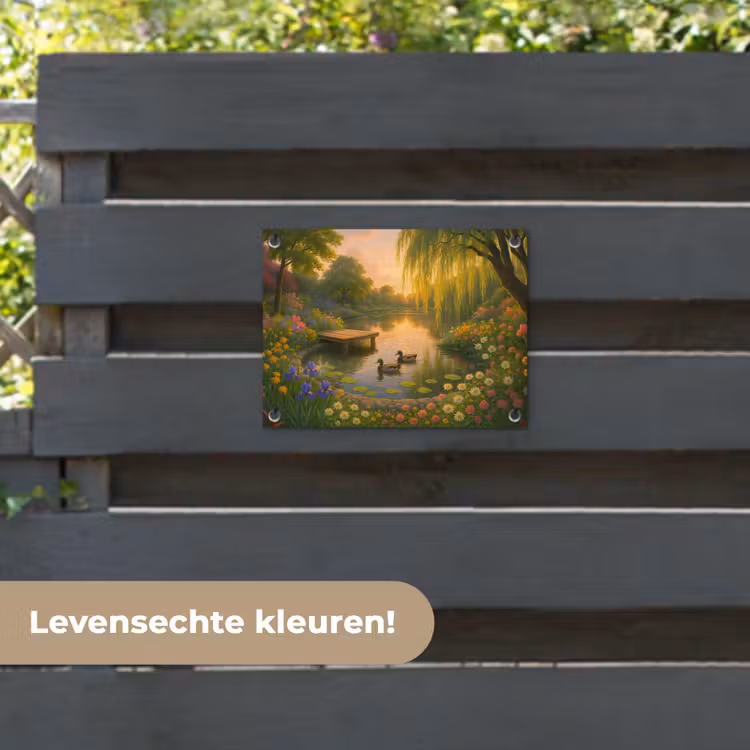 Tuinposter - Eenden - Vijver - Bloemen — 6