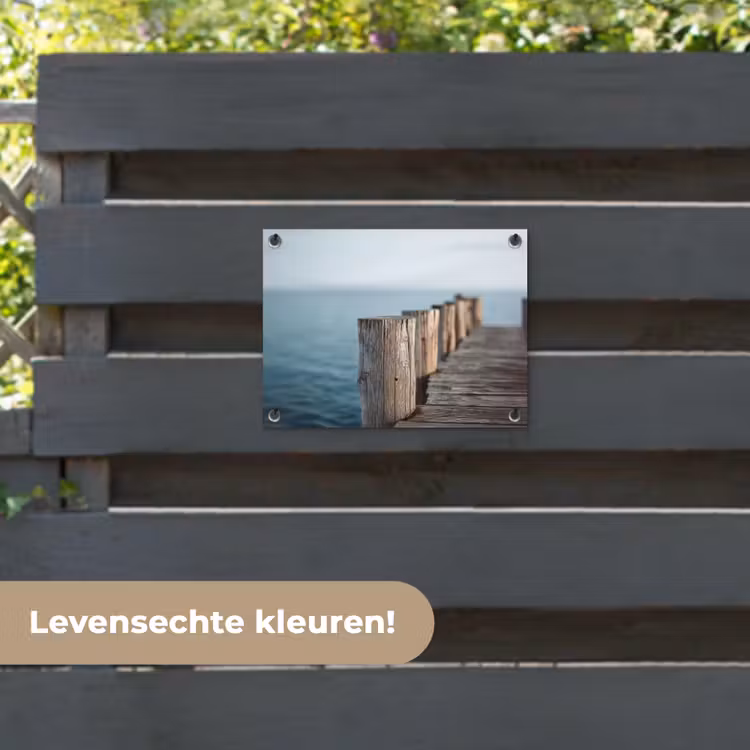 Tuinposter - Houten steiger - Helderblauwe lucht — 6