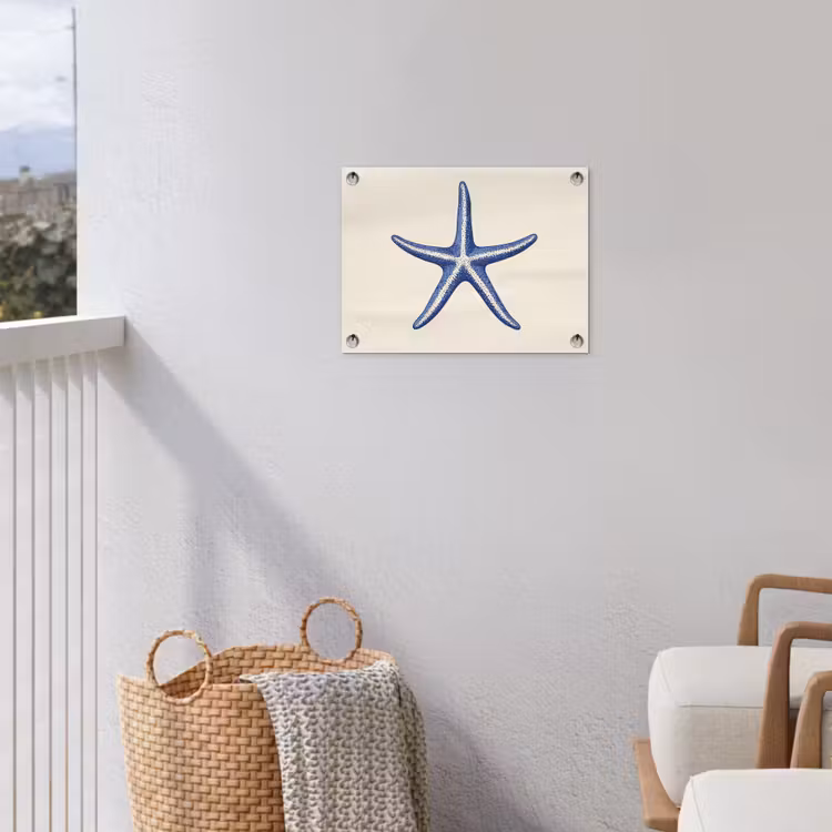 Tuinposter - Blauwe zeester - Minimalistisch - Beige — 5