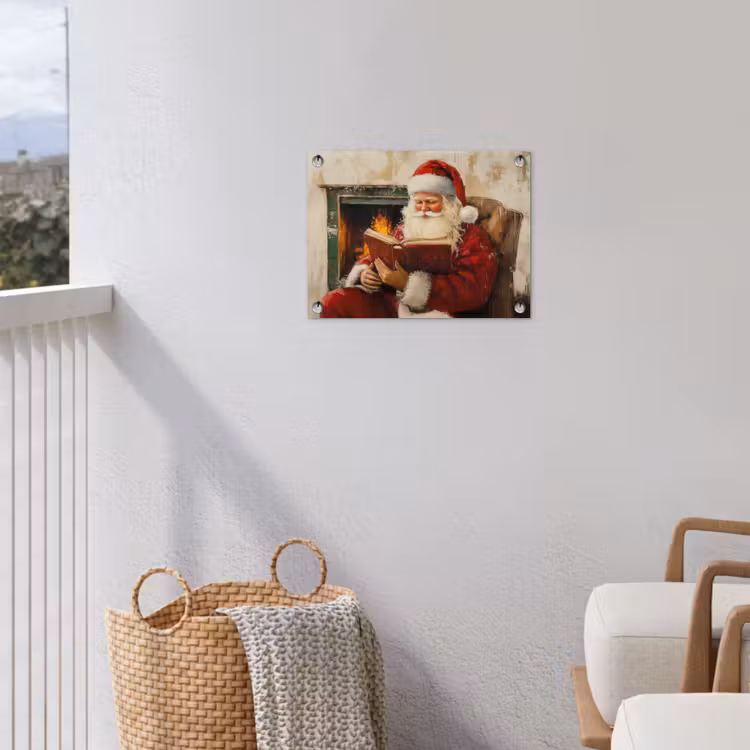 Tuinposter - Kerst - Kerstman - Winter - Open Haard — 5