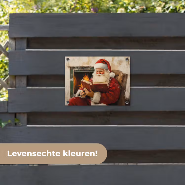 Tuinposter - Kerst - Kerstman - Winter - Open Haard — 6