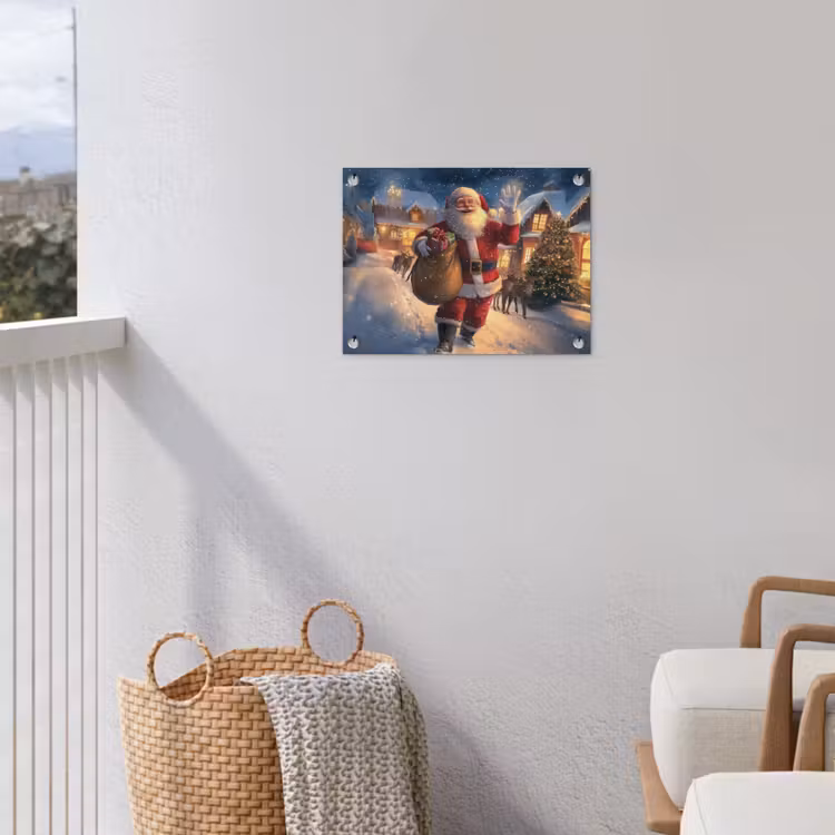 Tuinposter - Kerstman - Dorp - Hert - Donker — 5