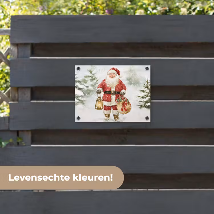 Tuinposter - Kerstman- Winter - Sneeuw - Wit - Rood — 6