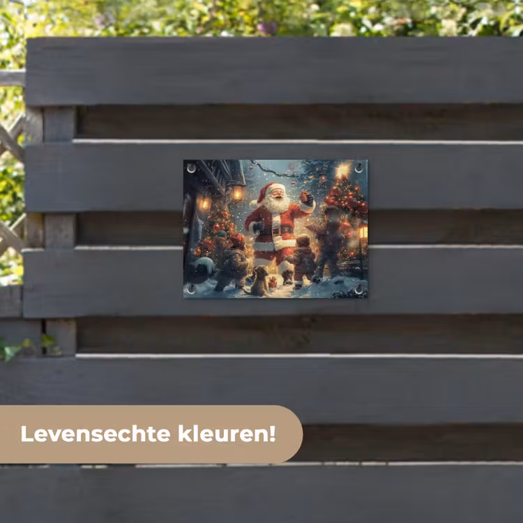 Tuinposter - Kerstvreugde - Sneeuw - Kleurrijk — 6